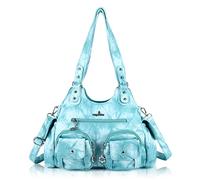 Angel Kiss Sacs à main pour femme - Grand sac besace en cuir synthétique souple - Sac à bandoulière pour femme, bleu ciel