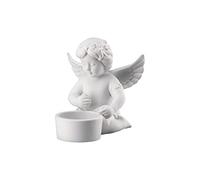 Angel Lampe de table blanche mate avec couronne de fleurs