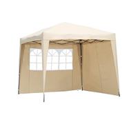 Angel Living 2.5x2.5 m Tente Pliante avec 2 Côtés, Résistant à l'eau et Aux UV, Tonnelle Pavillon avec Un Sac de Transport, Tente Pliante pour Jardin Patio à l'Air Libre (Beige)