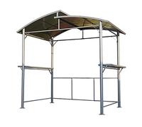 Angel Living 245x150cm Tonnelle de Barbecue avec PC Toit, Joli pavillon extérieur en métal