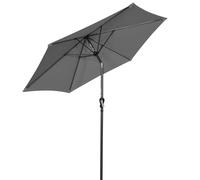 Angel Living 250cm Parasol de Jardin Manivelle Inclinable, Empêche de La Lumière Solaire Directe et Anti-ultraviolet, Parasol pour Patio et Jardin, Toile Balcon Patio Terrasse (Gris)