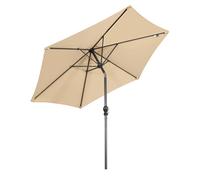 Angel Living 250cm Parasol Manivelle Inclinable de Jardin, Empêche de La Lumière Solaire Directe et Anti-ultraviolet, Parasol pour Patio et Jardin, Toile Balcon Patio Terrasse (Beige)