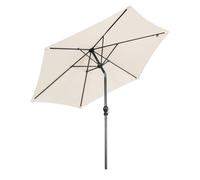 Angel Living 250cm Parasol Manivelle Inclinable de Jardin, Empêche de La Lumière Solaire Directe et Anti-ultraviolet, Parasol pour Patio et Jardin, Toile Balcon Patio Terrasse (Crème)