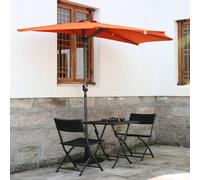 Angel Living 270cm Demi Rond Parasol Inoxydable en aluminium et polyester (Terracota)