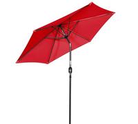 Angel Living 270cm Parasol Manivelle Inclinable de Jardin, Empêche de La Lumière Solaire Directe et Anti-ultraviolet, Parasol pour Patio et Jardin, Toile pour Balcon Patio Terras (Rouge)
