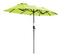 Angel Living 297 x 153cm Double parasol Parasol de marché Parasol de jardin Parasol de terrasse Protection solaire UV50+ (Vert pomme)