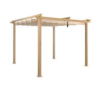 Angel Living 3 x 3 m Pergola en Aluminium, Coulissant rétractable, Tissu en Polyester de Haute densité, Hydrofuge et résistant aux Rayons UV, abri de Jardin pour Jardin, terrasse Beige