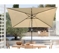 Angel Living 300x200cm Parasol avec manivelle et inclinaison pour terrasse de jardin Beige