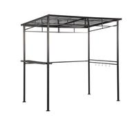 Angel Living Abri Barbecue 218 x 150 x 215cm avec Toit en Polycarbonate, Tonnelle BBQ Extérieure, Étagère Latérale et Crochets, Structure Métal Antirouille, Résistant UV, Gris