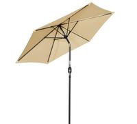 Angel Living 270cm Parasol Manivelle Inclinable Parasol de Jardin, Empêche de La Lumière Solaire Directe et Anti-ultraviolet, Parasol pour Patio et Jardin, Toile pour Balcon Patio Terras (Beige)