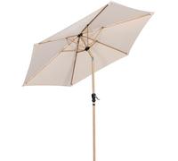 Angel Living Parasol de jardin, de marché, de terrasse, diamètre : 300 cm, taupe, rond, protection solaire, en aluminium et polyester, UV50+ (jaune crème)