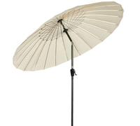 Angel Living Parasol De Jardin Parasol 250cm Rond 24 baleines L'Ombre De MéCanisme D'Inclinaison De Manivelle, Protection UV pour Balcon Terrasse Piscine Extérieur Plage (Crème)