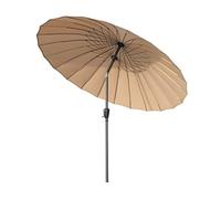 Angel Living Parasol De Jardin Parasol 250cm Rond 24 baleines L'Ombre De MéCanisme D'Inclinaison De Manivelle, Protection UV pour Balcon Terrasse Piscine Extérieur Plage (Beige)