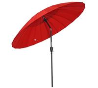 Angel Living Parasol De Jardin Parasol 250cm Rond 24 baleines L'Ombre De MéCanisme D'Inclinaison De Manivelle, Protection UV pour Balcon Terrasse Piscine Extérieur Plage (Rouge)