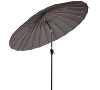 Angel Living Parasol De Jardin Parasol 250cm Rond, 24 baleines, L'Ombre De MéCanisme D'Inclinaison De Manivelle, Protection UV, pour Balcon, Terrasse, Piscine, Extérieur, Plage (Gris)