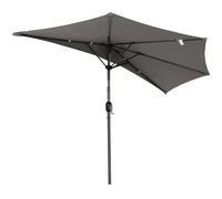 Angel Living Parasol Demi-rond en Terrasse, Avec Manivelle et 5 Entretoises Métal, Facile à Manivelle, Pour Jardin, arrière-Cour, Porche, Balcon (Gris, 250CM)