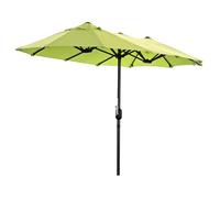 Angel Living Parasol Double avec Manivelle, Avec Traitement Hydrofuge et Protection UV 50+, pour Jardin Balcon Terrasse Extérieur Piscine Plage Sans Socle (Vert pomme, 2.97 x 1.53M)