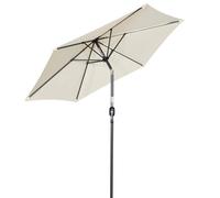 Angel Living Parasol rond de 300 cm de diamètre - Couleur : taupe - Protection solaire en aluminium et polyester UV50+ - Ivoire