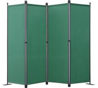 Angel Living Paravant,Paravent,Pliable 4 fois,Mur de jardin,Marquage latéral en acier et polyester,Folding Screen Room Divider Privacy Screen (225x165cm, Vert)