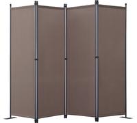 Angel Living Paravant,protection visuelle,pliable en 4 parties,mur de jardin,balisage latéral en acier et polyester,Folding Screen Room Divider Privacy Screen (225x165cm, cafe)