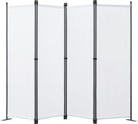 Angel Living Paravant,protection visuelle,pliable en 4 parties,mur de jardin,balisage latéral en acier et polyester,Folding Screen Room Divider Privacy Screen (225x165cm, blanc)