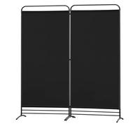 Angel Living Paravent 2 pièces 162 x 180 cm Tissu Séparateur de pièce Balcon Protection visuelle Mur mobile Pliable Noir