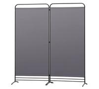 Angel Living Paravent 2 Panneaux Pliable Diviseurs de Chambre Séparateur de Panneaux Indépendant Paroi de Séparation Murale Séparation Visuelle pour Bureaux, Chambre à Coucher, 180 x 162cm (Gris)