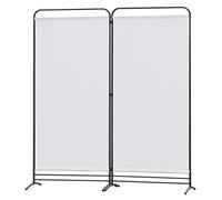 Angel Living Paravent 2 pièces 162 x 180 cm Tissu Séparateur de pièce Balcon Paroi pare-vue Pliable Naturel