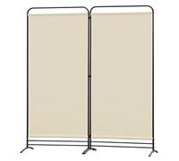 Angel Living Paravent 2 Panneaux Pliable Diviseurs de Chambre Séparateur de Panneaux Indépendant Paroi de Séparation Murale Séparation Visuelle pour Bureaux, Chambre à Coucher, 180 x 162cm (Beige)