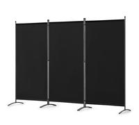 Angel Living Paravent 4 Panneaux, cloison de séparation Pliable et autoportante pour Bureaux, balcons, Chambres et Jardins extérieurs, 243 x 180 cm (Noir)
