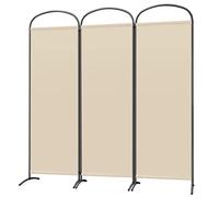Angel Living Paravent 3 Panneaux Diviseurs de Chambre Séparateur de Panneaux Indépendant Paroi de Séparation Murale Séparation Visuelle pour Bureaux, Chambre à Coucher, 168 x 182cm (Beige)