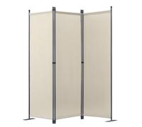 Angel Living Paravent 3 Panneaux Diviseurs de Chambre Séparateur de Panneaux Indépendant Paroi de Séparation Murale Séparation Visuelle pour Bureaux, Chambre à Coucher, 168 x 165cm (Beige)