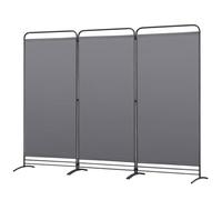 Angel Living Paravent 3 pièces 243 x 180 cm Tissu Séparateur de pièce Balcon Protection visuelle Mur mobile Pliable Gris