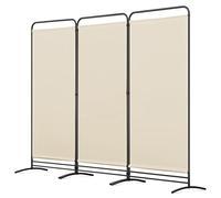 Angel Living Paravent 3 Panneaux Pliable Diviseurs de Chambre Séparateur de Panneaux Indépendant Paroi de Séparation Murale Séparation Visuelle pour Bureaux, Chambre à Coucher, 180 x 243cm (Beige)