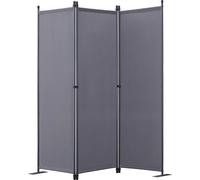 Angel Living Paravent 3pcs Séparation de pièce Cloison de séparation Pliable 3pcs Protection visuelle (169x165cm,Gris )