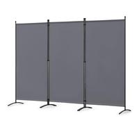 Angel Living Paravent 4 Panneaux, cloison de séparation Pliable et autoportante pour Bureaux, balcons, Chambres et Jardins extérieurs, 243 x 180 cm (Gris)