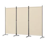 Angel Living Paravent 4 Panneaux, cloison de séparation Pliable et autoportante pour Bureaux, balcons, Chambres et Jardins extérieurs, 243 x 180 cm (Beige)
