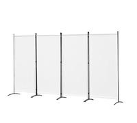 Angel Living Paravent 4 Panneaux Cloison modulable pour intérieur/extérieur Séparateur d'espace avec Structure métallique et Toile Polyester pour Salon Chambre Bureau Balcon (Blanc, 324 x 180 cm)