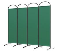 Angel Living Paravent 4 Panneaux Diviseurs de Chambre Séparateur de Panneaux Indépendant Paroi de Séparation Murale Séparation Visuelle pour Bureaux, Chambre à Coucher, 224 x 182cm (Vert)