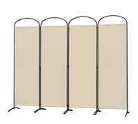 Angel Living Paravent 4 Panneaux Diviseurs de Chambre Séparateur de Panneaux Indépendant Paroi de Séparation Murale Séparation Visuelle pour Bureaux, Chambre à Coucher, 224 x 182cm (Beige)