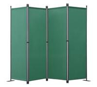 Angel Living Paravent 4 Panneaux Diviseurs de Chambre Séparateur de Panneaux Indépendant Paroi de Séparation Murale Séparation Visuelle pour Bureaux, Chambre à Coucher, 224 x 165cm (Vert)