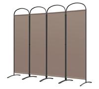 Angel Living Paravent 4 Panneaux Diviseurs de Chambre Séparateur de Panneaux Indépendant Paroi de Séparation Murale Séparation Visuelle pour Bureaux, Chambre à Coucher, 224 x 182cm (Marron)