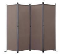 Angel Living Paravent 4 Panneaux Diviseurs de Chambre Séparateur de Panneaux Indépendant Paroi de Séparation Murale Séparation Visuelle pour Bureaux, Chambre à Coucher, 224 x 165cm (Marron)