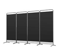 Angel Living Paravent 4 Panneaux Pliable Diviseurs de Chambre Séparateur de Panneaux Indépendant Paroi de Séparation Murale Séparation Visuelle pour Bureaux, Chambre à Coucher, 180 x 324cm (Noir)