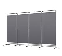 Angel Living Paravent 4 Panneaux Pliable Diviseurs de Chambre Séparateur de Panneaux Indépendant Paroi de Séparation Murale Séparation Visuelle pour Bureaux, Chambre à Coucher, 180 x 324cm (Gris)