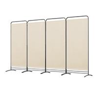 Angel Living Paravent 4 Panneaux Pliable Diviseurs de Chambre Séparateur de Panneaux Indépendant Paroi de Séparation Murale Séparation Visuelle pour Bureaux, Chambre à Coucher, 180 x 324cm (Beige)