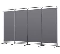 Angel Living Paravent 4 pièces 324 x 180 cm Tissu Séparateur de pièce Balcon Protection visuelle Mur mobile Pliable Gris