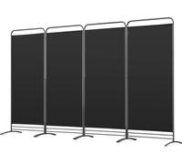 Angel Living Paravent 4 pièces 324 x 180 cm Tissu Séparateur de pièce Balcon Protection visuelle Mur mobile Pliable Noir