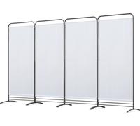 Angel Living Paravent 4 pièces 324 x 180 cm Tissu Séparateur de pièce Balcon Protection visuelle Paroi pliable Naturel
