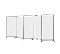 Angel Living Paravent Cloison modulable pour intérieur/extérieur Séparateur d'espace avec Structure métallique et Toile Polyester pour Salon Chambre Bureau Balcon 405x180 cm (Blanc)